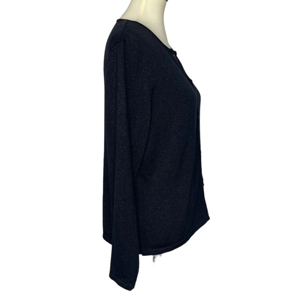 Style & Co. Collection Cardigan Sweater Womens MP Medium Petite Black Sparkly - Picture 3 of 9